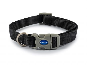 ANCOL VIVA NYLON ADJUSTABLE COLLAR BLACK SIZE 1-2
