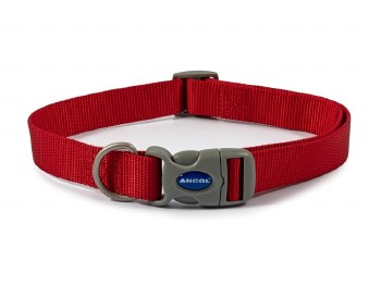 ANCOL VIVA NYLON ADJ COLLAR RED SIZE 5-9