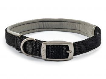ANCOL VIVA PADDED NYLON COLLAR BLACK 18" S4