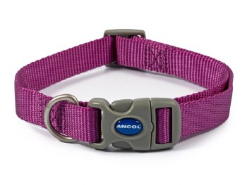 ANCOL VIVA NYLON ADJ COLLAR PURPLE SIZE 2-5