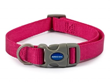 ANCOL VIVA NYLON ADJ COLLAR RASPBERRY SIZE 2-5