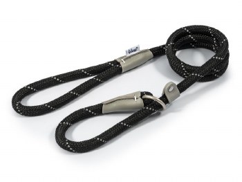 ANCOL VIVA ROPE SLIP LEAD BLACK 12MMX1.2M