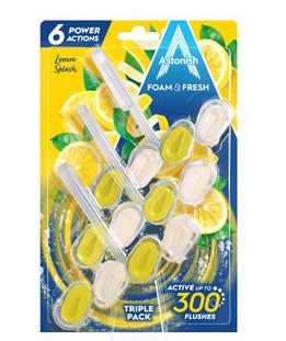 ASTONISH FOAM & FRESH TOILET RIM BLOCK - 3 PACK