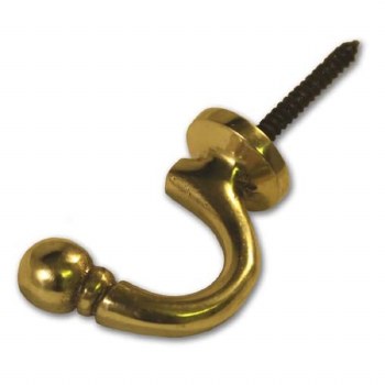BRASS BALL END TIEBACK HOOK