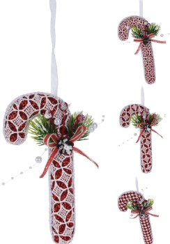 CANDY CANE FOAM 17CM 3 ASSORTED