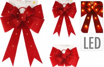 60CM LED CHRISTMAS RED BOW