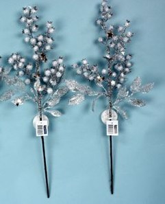 CHRISTMAS PICK SILVER BERRY 50CM