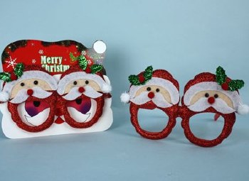 CHRISTMAS SANTA FACE ON GLASSES