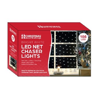 CHRISTMAS WORKSHOP BRIGHT WHITE LED NET CHASER LIGHTS