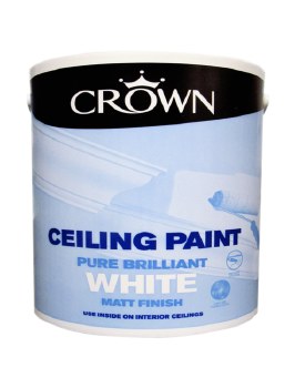 CROWN CEILING PAINT BRILLIANT WHITE 2.5L