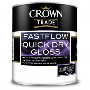 CROWN TRADE FASTFLOW QUICK DRY GLOSS WHITE 1L