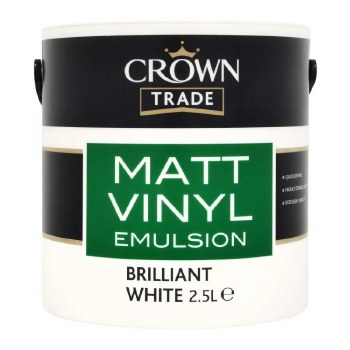 CROWN TRADE MATT EMULSION BRILLIANT WHITE 2.5L