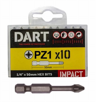 DART PZ1 50MM IMPACT DRIVER BIT - PACK 10