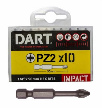 DART PZ2 50MM IMPACT DRIVER BIT - PACK 10