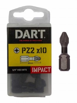DART PZ2 IMPACT DRIVER BIT - PACK 10