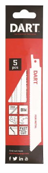 DART WOOD AND METAL CUTTING RECIP BLADES 225MM - 5 PACK