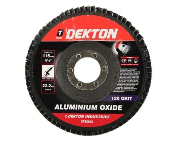 DEKTON ALUMINIUM OXIDE 115MM 120 GRIT FLAP DISC