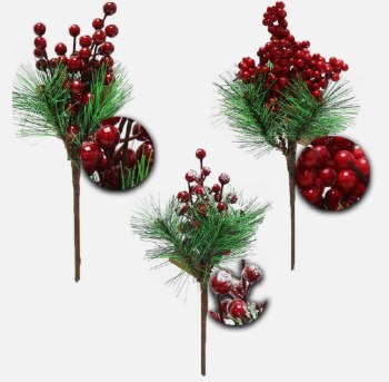 DELUXE BERRY PICK WITH PINE TIPS 30CM