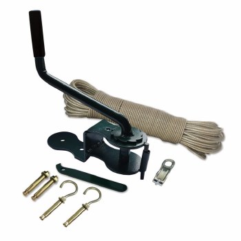 DE VIELLE PREMIUM COMPLETE 30METRE CLOTHES LINE WINDER KIT - DARK GREEN