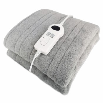 DEVIELLE ELECTRIC HEATED FLEECE THROW BLANKET - GREY