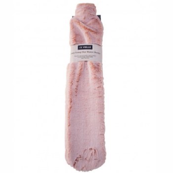 DE VIELLE COVERED LONG HOT WATER BOTTLE PINK