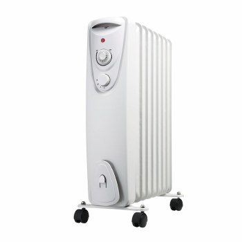 DE VIELLE 8 FIN OIL FREE RADIATOR HEATER - WHITE 1500W