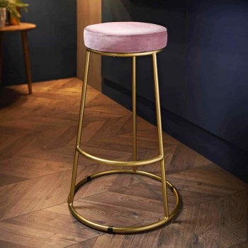 DECO VELVET BARSTOOL - BLUSH