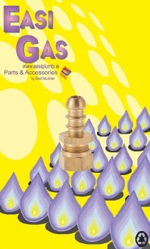 EASI PLUMB 3/8" COMPRESSION X HOSE UNION NOZZLE FOR GAS