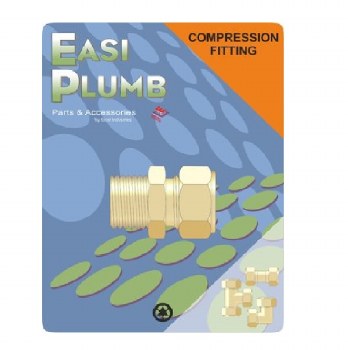 EASI PLUMB 3/4" STRAIGHT BRASS COMPRESSION COUPLING