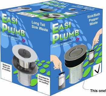 EASI PLUMB 1 1/2" UNSLOTTED SINK/BATH POPPER WASTE