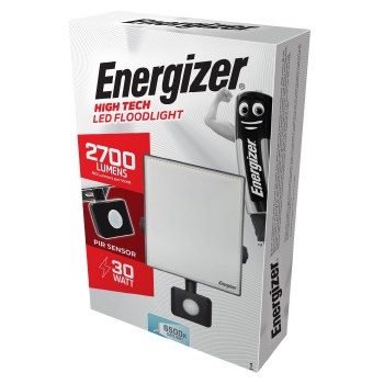 ENERGIZER 30W LED FLOODLIGHT WITH PIR 2700 LUMENS