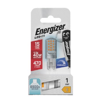 ENERGIZER LED G9 4.2W (40W) 470 LUMEN DAYLIGHT 6500K DIMMABLE