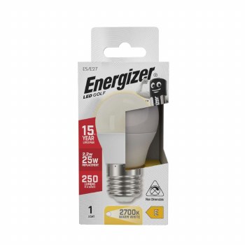 ENERGIZER LED 2.2W (25W) 250 LUMENS E27 OPAL GOLF WARM WHITE 2700K
