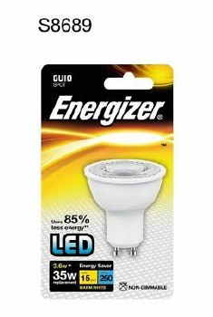 ENERGIZER LED 3.6W (35W) 250 LUMEN GU10 LAMP WARM WHITE