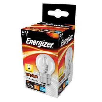 ENERGIZER ECO HALOGEN 42W (60W) B22 GOLF BALL LAMP BOXED