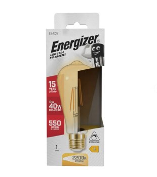 ENERGIZER LED 5W (40W) 500 LUM E27 ST64 CAGE VINTAGE GOLD FILAMENT DIMMABLE 2200K