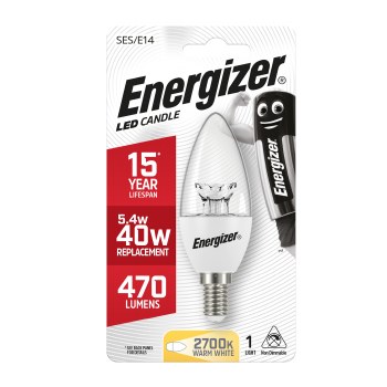 ENERGIZER LED CANDLE 5.9W(40W) E14 CLEAR WARM WHITE