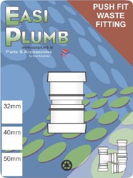 EASI PLUMB 32MM STRAIGHT COUPLING PUSH FITTING