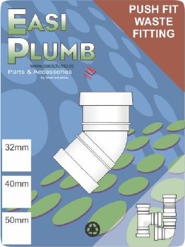 EASI PLUMB 32MM 45DEG BEND PUSH FIT