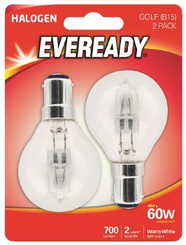 EVEREADY 46W (60W) B15 HALOGEN GOLF BALL LAMP