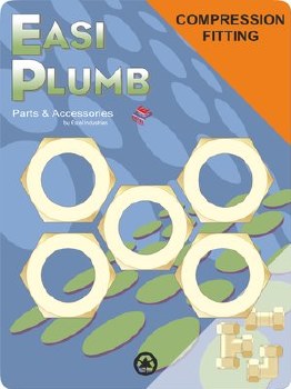 EASI PLUMB 5 PIECE NO.1/2" BRASS COMPRESSION NUTS