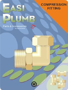 EASI PLUMB 1/2" X 3/4" M.I BRASS COMPRESSION ELBOW