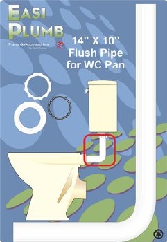 EASIPLUMB 14"X10" WHITE FLUSHPIPE WITH INTERNAL FLUSH PIPE CONNECTOR