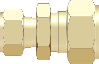 EASI PLUMB 3/4" X 1/2" STRAIGHT REDUCING BRASS COMPRESSION COUPLING