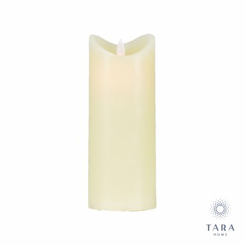 FLICKER LED CANDLE WITH 5HOUR TIMER IVORY 20CM