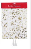 WHITE FOIL CHRISTMAS RUNNER 180CM