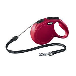 FLEXI CLASSIC MEDIUM RED CORD LEAD 8METRES