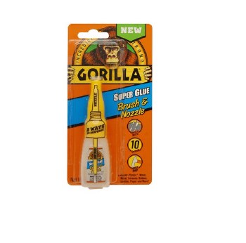 GORILLA 12G SUPERGLUE BRUSH&NOZZLE BOTTLE