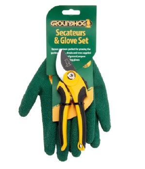 GROUNDHOG SECATEURS & GLOVE SET G1300058