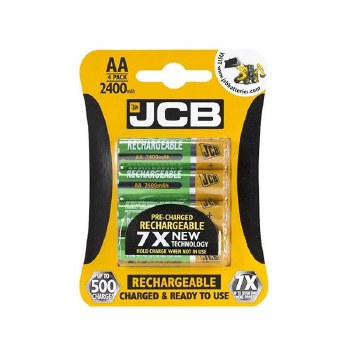 JCB RECHARGABLE BATTERIES AA - 4 PACK
